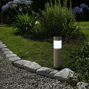 Napelemes kerti leszúrható kőhatású Abosa lámpa 38 cm hideg fehér