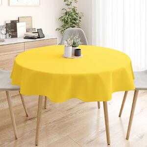 Goldea kör alakú pamut asztalterítő - sárga - Ø 150 cm