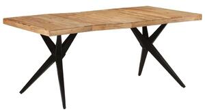 VidaXL fekete tömör akácfa étkezőasztal 180 x 90 x 77 cm