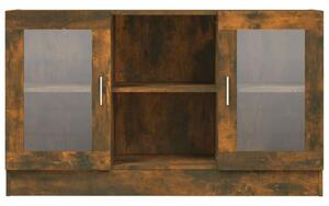 Fa Vitrinszekrény - Füstös Tölgy - 120x30,5x70 cm