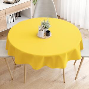 Goldea pamut asztalterítő - sárga - kör alakú Ø 150 cm