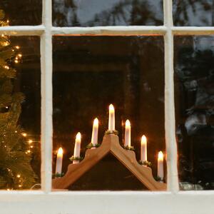 Karácsonyi gyertyapiramis ablakdísz világítás fa