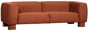 Hoorns Merro narancssárga bársony háromszemélyes kanapé 240 cm