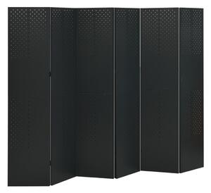 Fekete acél 6-paneles paraván 240 x 180 cm