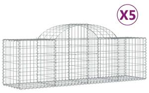 5 db íves horganyzott vas gabion kosár 200x50x60/80 cm