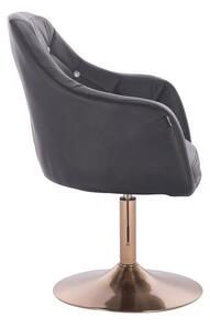 HC830N Fekete modern műbőr szék arany lábbal