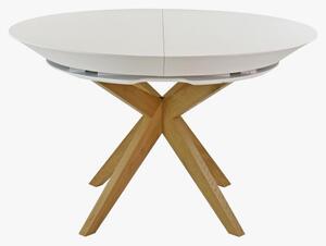 Kerek étkezőasztal fehér - bővíthető Ø127 cm