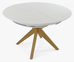 Kerek étkezőasztal fehér - bővíthető Ø127 cm