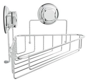 Ezüstszínű öntapadós fém fürdőszobai sarokpolc Bestlock Bath – Compactor