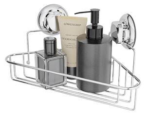 Ezüstszínű öntapadós fém fürdőszobai sarokpolc Bestlock Bath – Compactor