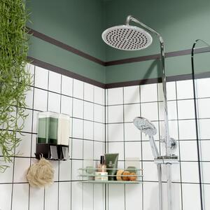 Zöld öntapadós fém fürdőszobai sarokpolc Grena – Compactor
