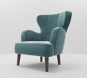 Kék bársony fotel Lento – Ropez