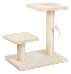 3 szintes macska kaparófa lógó egér játékkal – 40 cm
