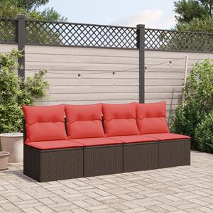 | Kerti kanapé | párnával Barna 227 x 62 x 69 cm polirattan