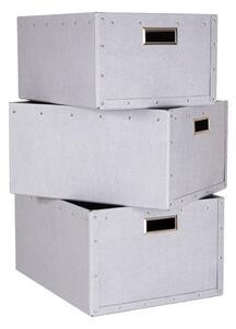 Világosszürke karton tárolódoboz szett 3 db-os Ture – Bigso Box of Sweden