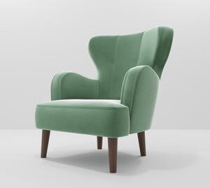 Zöld bársony fotel Lento – Ropez