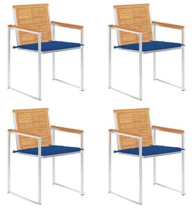4 db tömör tíkfa kerti szék párnákkal