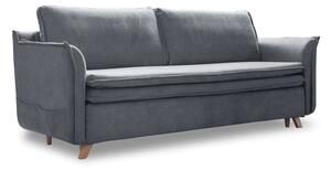 Szürke bársony kinyitható kanapé 225 cm Charming Charlie – Miuform