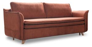 Téglavörös bársony kinyitható kanapé 225 cm Charming Charlie – Miuform