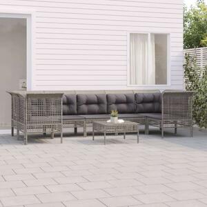 VidaXL Polyrattan Kerti Ülőgarnitúra - 8 részes - Szürke
