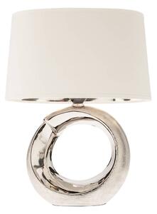 LUA modern asztali lámpa ezüst fehér ernyővel/búrával, 1Xmax. 42W