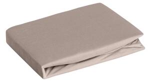 Jersey pamut gumis lepedő Sötét bézs 220x200 cm + 30 cm