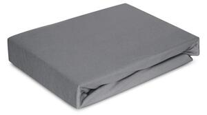Jersey4 pamut gumis lepedő Acélszürke 120x200 cm + 25 cm