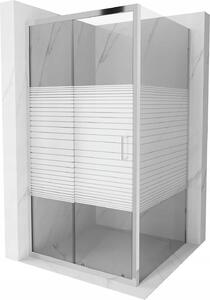 Mexen APIA zuhanykabin 90x90, átlátszó csíkok / króm profil, 840-090-090-01-20