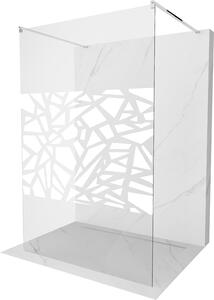 Mexen Kioto, átmenő zuhanyparaván 130 x 200 cm, 8 mm átlátszó / fehér üvegminta, 2 x króm stabilizáló távtartó, 800-130-002-01-85