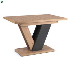 Kihúzható étkezőasztal 120–160 cm méretben, artisan tölgy/fekete színben CLARK