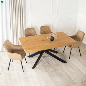 HAMPTON bővíthető asztal 160-240 cm arany tölgy/fekete