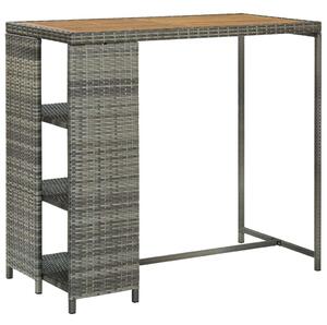 Polyrattan Bárasztal - Szürke - 120x60x110 cm