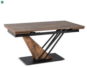 REX bővíthető étkezőasztal 160-220 cm rusztikus tölgy/fekete MDF