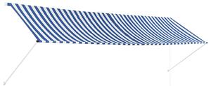 Feltekerhető kék és fehér napellenző 400 x 150 cm