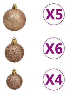 VidaXL zúzmarás karácsonyfa LED-del / gömbszettel / tobozzal 150 cm