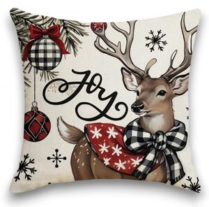 Karácsonyi párnahuzat DEER WISH 45x45 cm, bézs
