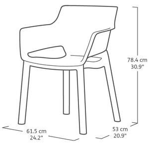 Sötétszürke műanyag kerti szék Elisa – Keter