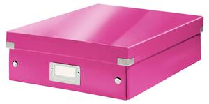 Rózsaszín fedeles karton tárolódoboz 28x37x10 cm Click&Store – Leitz