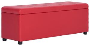 VidaXL piros műbőr pad tárolórekesszel 116 cm