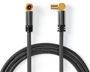 Nedis CSTB40015WT50 koax RF kábel, koax férfi (dugó), koax nő (aljzat), 75 Ohm, Négyszeresen árnyékolt, 5m