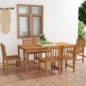 VidaXL 7 részes tömör tíkfa kerti étkezőgarnitúra 180 x 90 cm