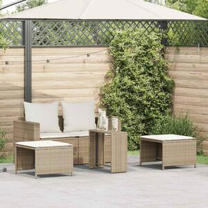 5 részes polyrattan kerti kanapé garnitúra párnákkal stackable