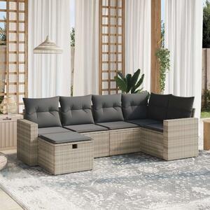 VidaXL Polyrattan Kerti Ülőgarnitúra - 6 részes, Világosszürke