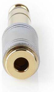 Nedis sztereó audio adapter, 6.35 mm Dugasz, 3.5 mm Aljzat, aranyozott, fém, ezüst, 1db (CAGC23930ME)