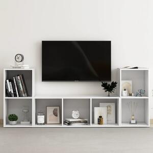 3 részes fehér szerelt fa TV-szekrény szett