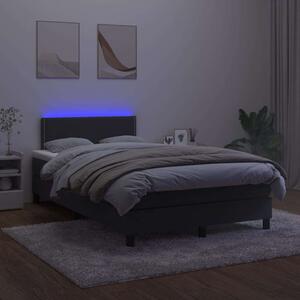 VIDAXL - Fekete Bársony Ágy - 120x200 cm - LED Világítással
