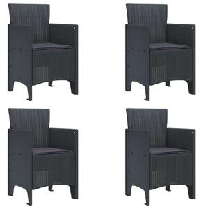 Kerti Szék párnával 4 pcs Antracit 53 x 49 x 85 cm Polipropilén