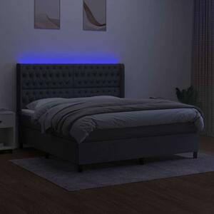 VIDAXL LED-es Ágy - Szövet - 160x200 cm