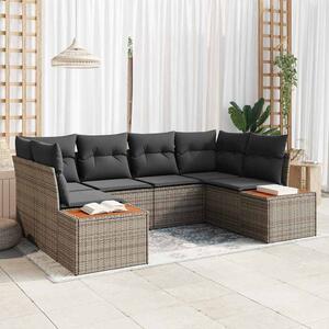 Kerti Kanapé Szett párnával tárolóval 6 pcs Szürke Polyrattan