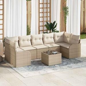 Kerti Kanapé Szett párnával tárolóval 8 pcs Beige és krém